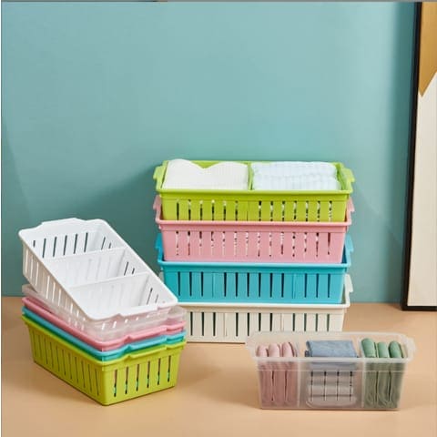 Adjustable Plastic Partition Organizer Basket