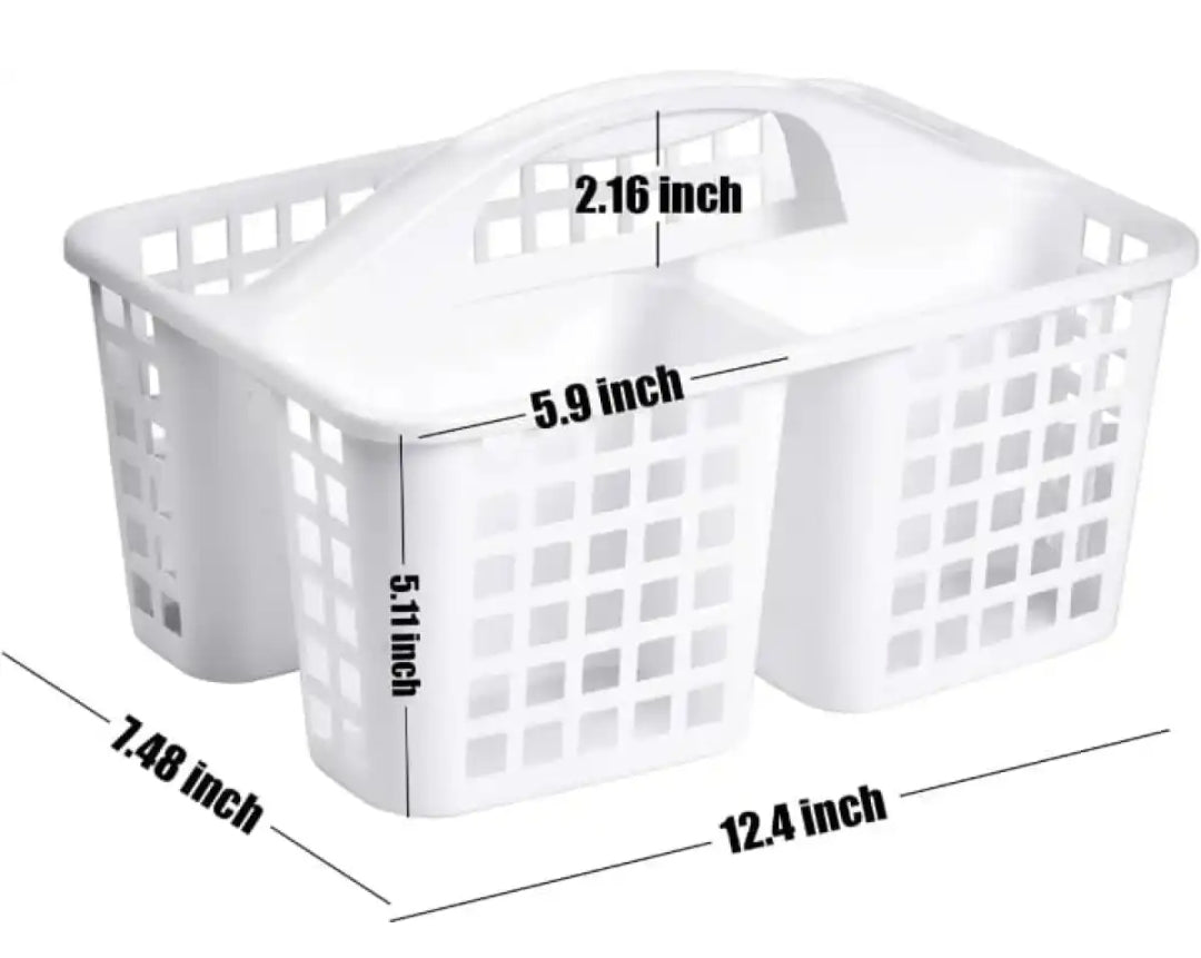 3-Compartment Plastic Cleaning Caddy Basket