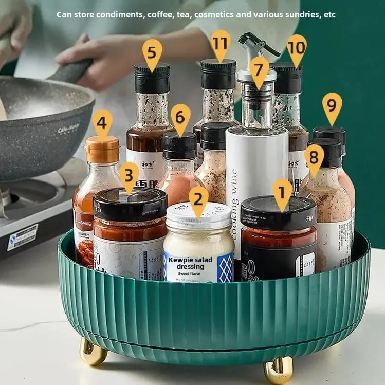 360° Rotating Organizer Tray For Spice Rack And Cosmetic Organizer