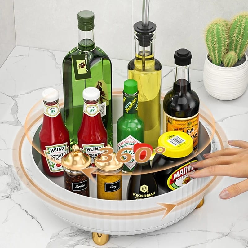 360° Rotating Organizer Tray For Spice Rack And Cosmetic Organizer