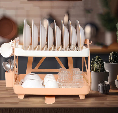 Space Saving 2-Tier Dish Rack