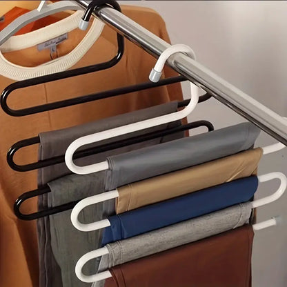 S-Shaped Iron Rack, Multi-Functional Non-Slip Wardrobe Storage Hanger Rack