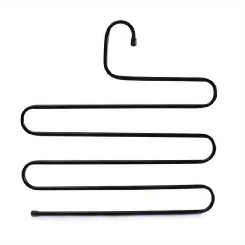 S-Shaped Iron Rack, Multi-Functional Non-Slip Wardrobe Storage Hanger Rack