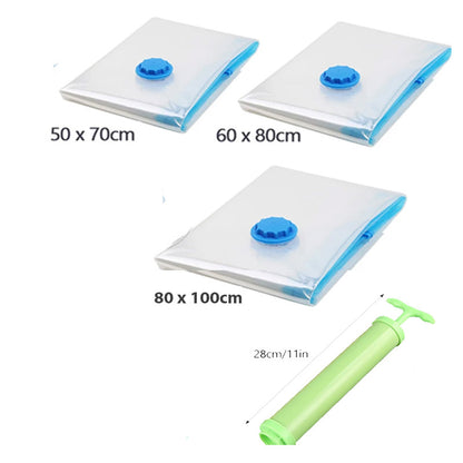 5Pcs Space-Saving Vacuum Compression Bag With Pump For Dustproof Moving - Reusable And Portable