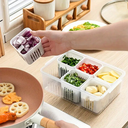 Fresh Keeping 4 and 6 In 1 Vegetable & Fruit Draining Box