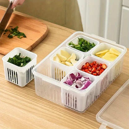 Fresh Keeping 4 and 6 In 1 Vegetable & Fruit Draining Box