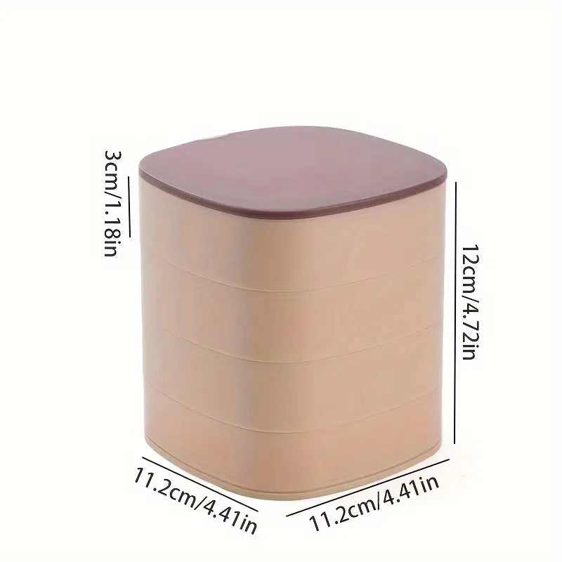 4 Portion Rotating Jewellery Box With Mirror