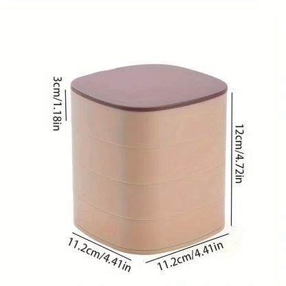 4 Portion Rotating Jewellery Box With Mirror