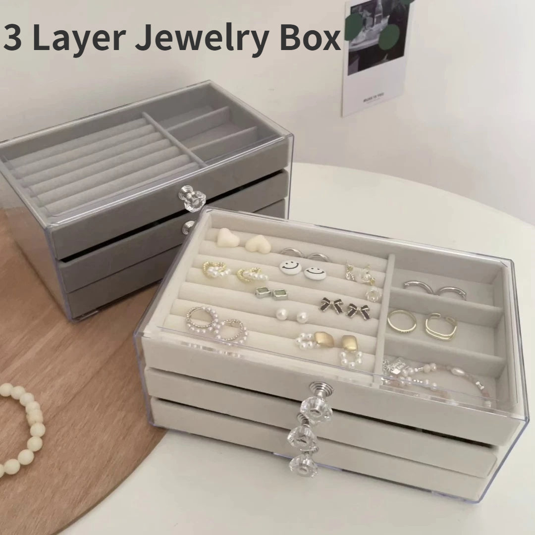 3 Layer Clear Jewellery Organizer