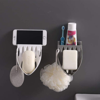 Wall Mounted Multi-Function Non-Slip Drain Soap Holder