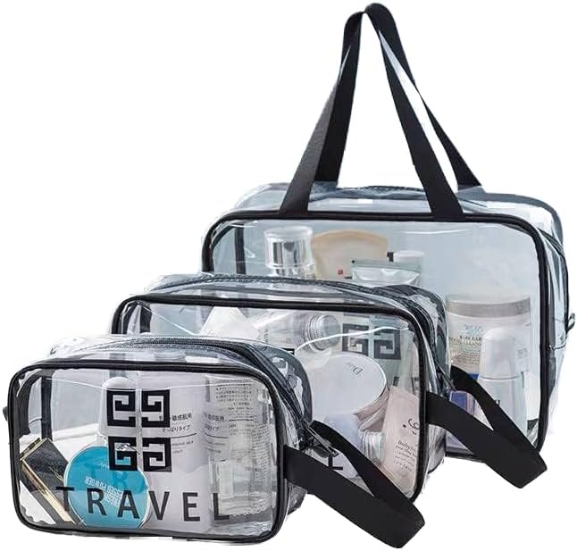 Transparent Travel Cosmetic Bag - 3 Pack