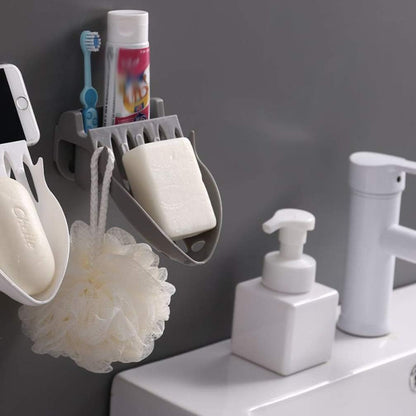 Wall Mounted Multi-Function Non-Slip Drain Soap Holder