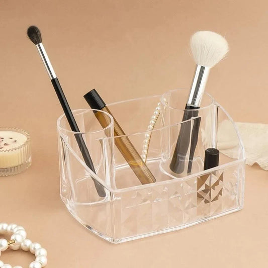 4 Compartment Acrylic Diamond Cosmetic Organizer