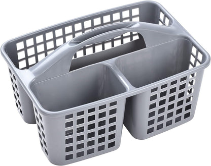 3-Compartment Plastic Cleaning Caddy Basket