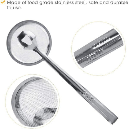 2‑in‑1 Frying Tong with Strainer – Stainless Steel