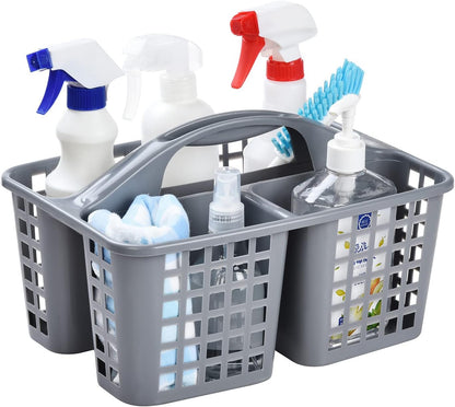 3-Compartment Plastic Cleaning Caddy Basket