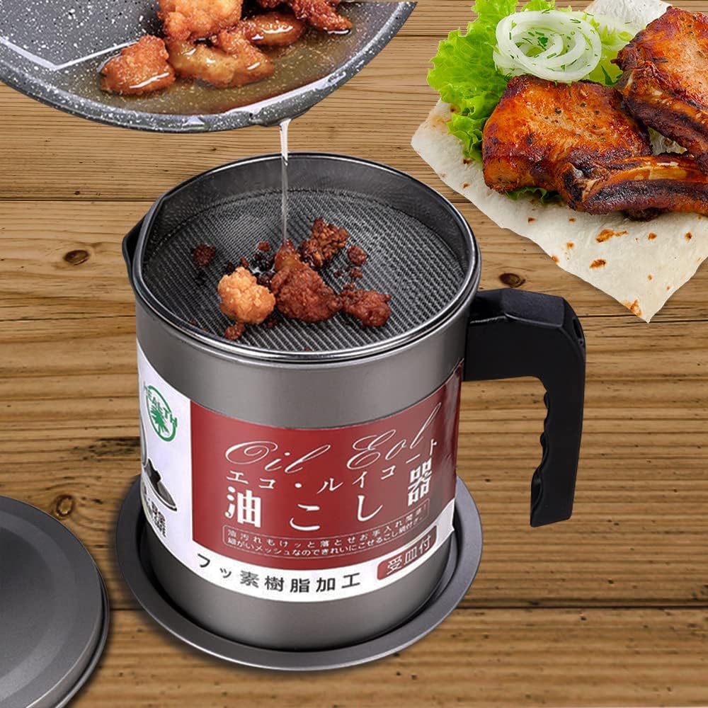 Oil Container with Strainer – Sleek Stacks