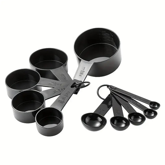 Plastic Measuring Cups & Spoons 10-Piece Set