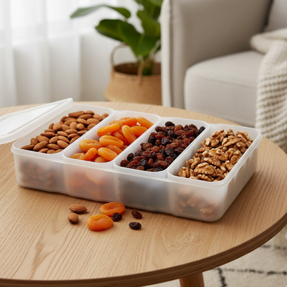 4 section snack storage box