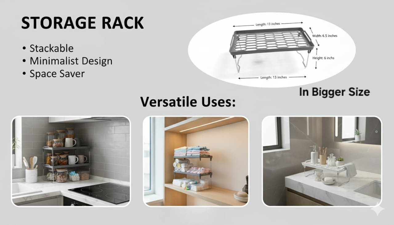 Space Saving Stackable Shelf