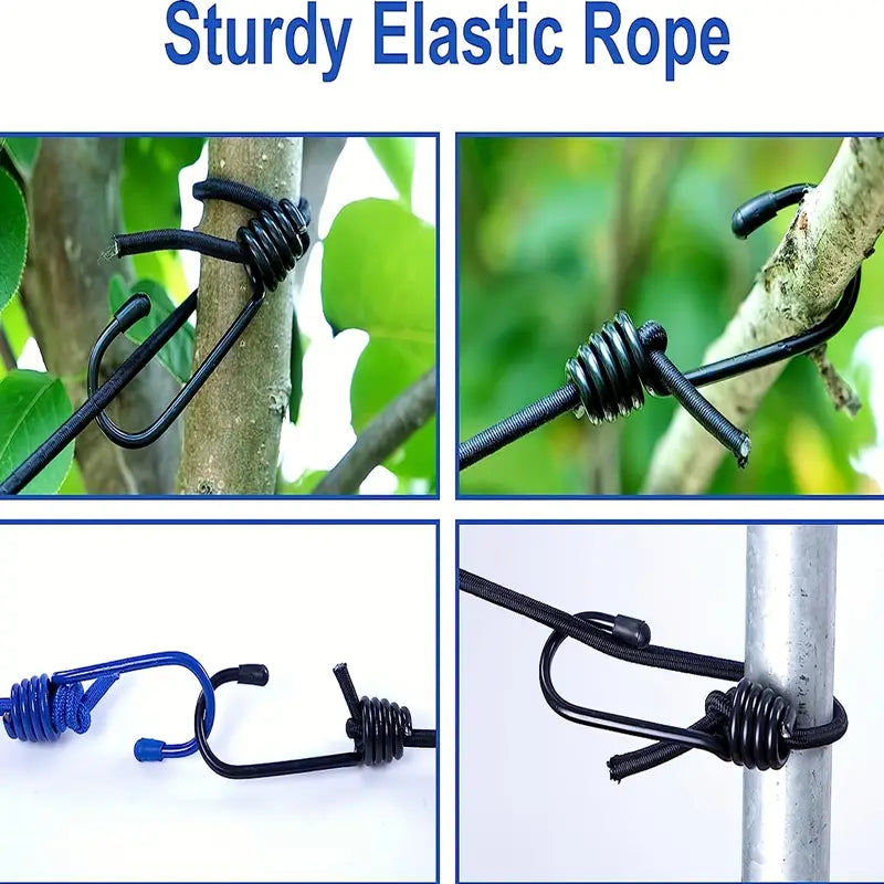 Elastic Retractable Clothesline With Durable Metal Clips