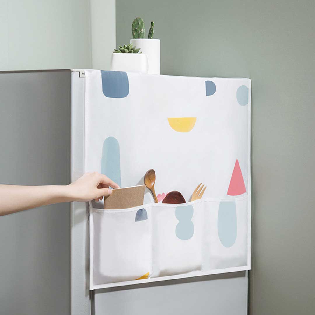 Fridge Dust Cover with Pockets
